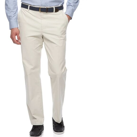 Mens Dress Pants 46x36 Croft & Barrow Beige Classic Easy Care Stretch Flat Front - Picture 1 of 6